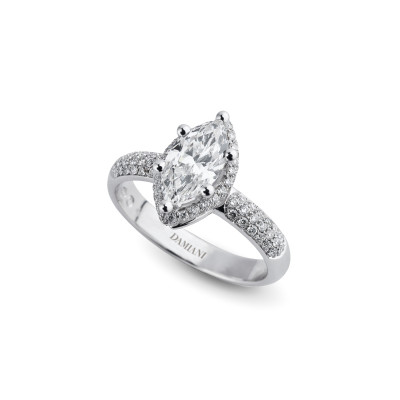 Anello di fidanzamento Minou Marquise ct 0,50 + 0,34 ct diamanti 