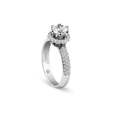 Anello Damiani minou full pavé oro bianco con diamante ct 0,30 G VS + 0,73