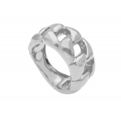 Anello in oro bianco maglia catena grumetta 4,80 g