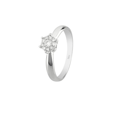 Anello Caresse in oro bianco con diamanti 0,17 ct