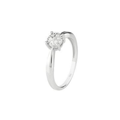 Anello Rugiada in oro bianco con diamanti 0,05 ct