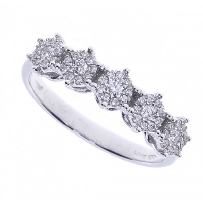 Anello Caresse brillante in oro bianco con diamanti 0,33 ct