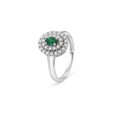 Anello Regal brillante e smeraldo