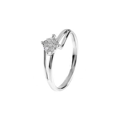 Anello Caresse in oro bianco con diamanti 0,10 ct