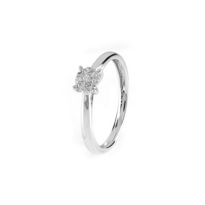 Anello Caresse in oro bianco con diamanti 0,05 ct