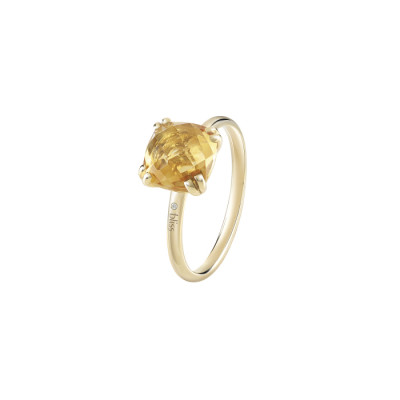 Anello Joy Candy in oro giallo con diamante e quarzo citrino