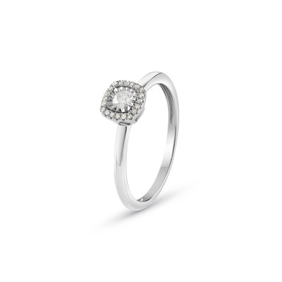 Anello Rugiada in oro bianco con diamanti