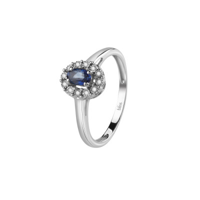 Anello Regal in oro bianco con diamanti e zaffiro