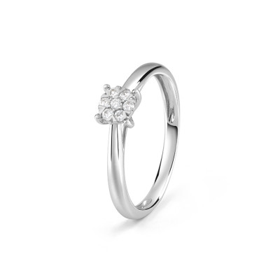 Anello Caresse in oro bianco con diamanti 0,04 ct.