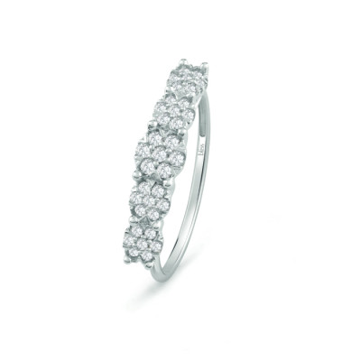 Anello Caresse in oro bianco con diamanti 0,24 ct.