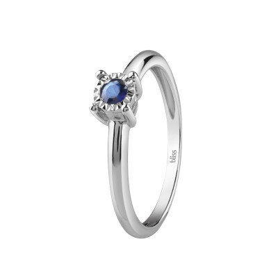 Anello Rugiada in Oro Bianco e Zaffiro