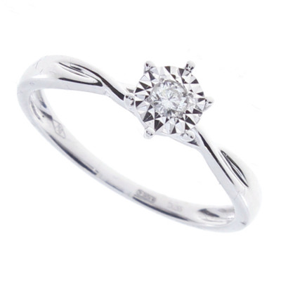 Anello Rugiada in oro bianco con diamante ct 0,05 G