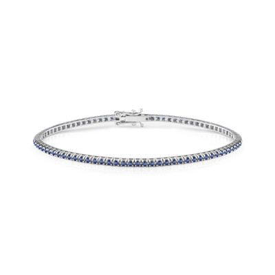 Bracciale Tennis oro bianco e zaffiri