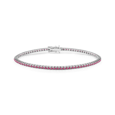 Bracciale Tennis oro bianco e rubini