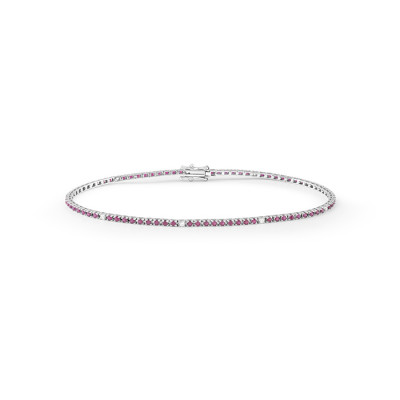 Bracciale Marron Glace tennis in oro bianco con rubini e diamanti