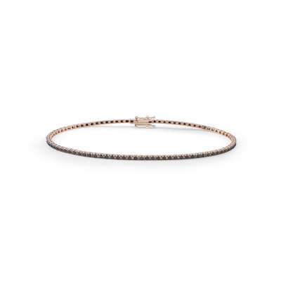Bracciale Marron Glace tennis in oro rosa e diamanti neri 0,8 ct. G Si