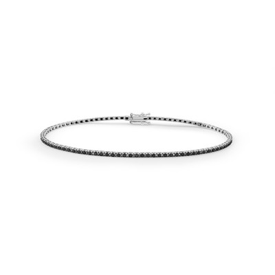Bracciale Marron Glace tennis in oro bianco e diamanti neri 0,8 ct. G Si