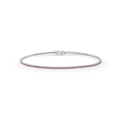 Bracciale Marron Glace tennis in oro bianco e rubini 0,8 ct. G Si
