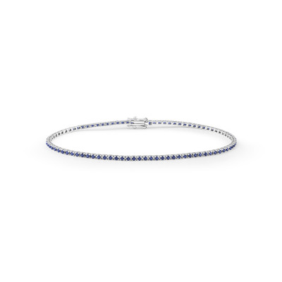 Bracciale Marron Glace tennis in oro bianco e zaffiri 0,8 ct. G Si