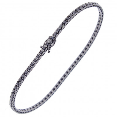 Bracciale Stella tennis in oro bianco con diamanti black 0,9 ct.