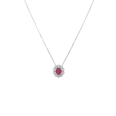 Collier Charleston con diamanti e rubino