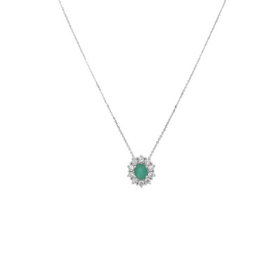 Collier Charleston con diamanti e smeraldo