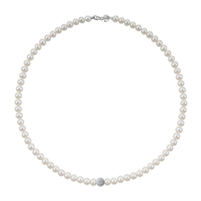 Collana Paradise oro bianco e perle fiume