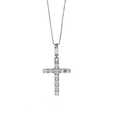 Collierino croce brillante 0,11 ct