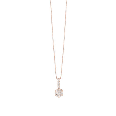 Collana Sissi in oro rosa e diamanti
