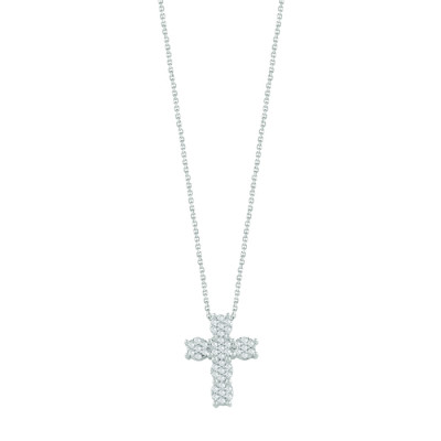 Collierino Caresse Croce con diamanti 0,3 ct.