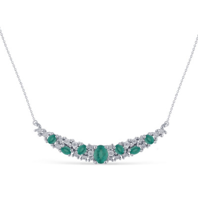 Collana Masterbliss oro bianco, smeraldi e diamanti