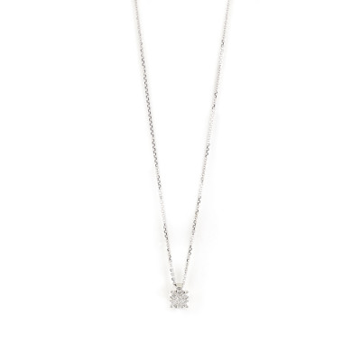Collierino Caresse oro bianco e diamanti ct. 0.10 GH