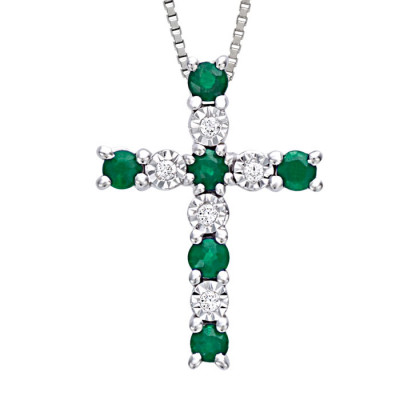 Collana Jasmine Oro Bianco Diamanti e Smeraldi
