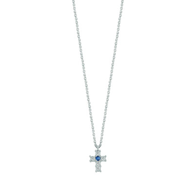 Collana Jasmine oro bianco, diamanti e zaffiro