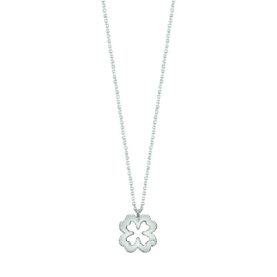 Collana Joy oro bianco con diamante Quadrifoglio