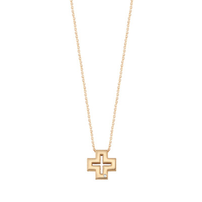 Collana Joy oro giallo con diamante Croce