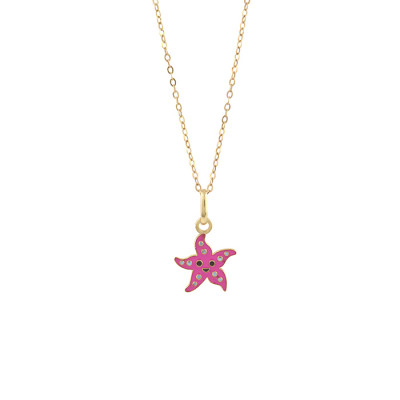 Collana My Baby Stella Marina oro giallo e smalto