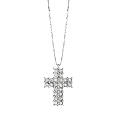 Collana Rugiada Croce in oro bianco
