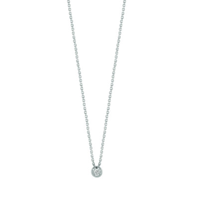 Collierino Rugiada in oro bianco e diamanti 0.03 ct.