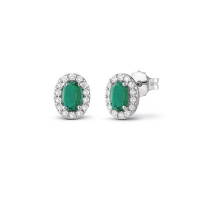 Orecchini Dream con brillanti e smeraldi