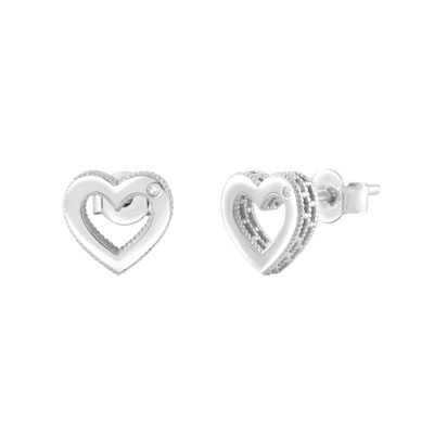 Orecchini Joy in oro bianco con diamanti Cuore