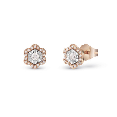 Orecchini Rugiada in oro rosa con diamanti