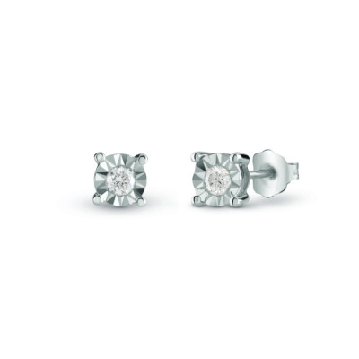 Orecchini Rugiada in oro bianco con diamanti 0,10 ct.