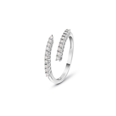 Anello Rugiada in oro bianco e diamanti
