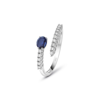 Anello Rugiada Colors con zaffiro e diamanti