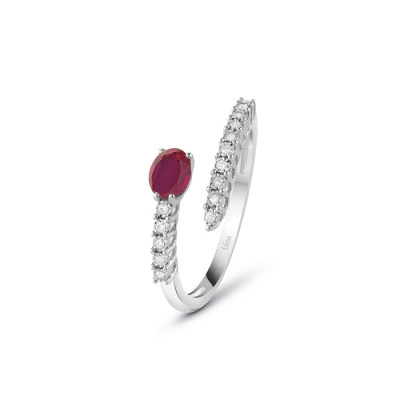 Anello Rugiada Colors con rubini e diamanti