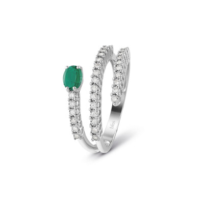 Anello Rugiada Colors con smeraldo e diamanti
