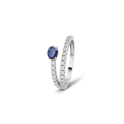 Anello Rugiada Colors con zaffiro e diamanti