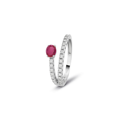 Anello Rugiada Colors con rubini e diamanti