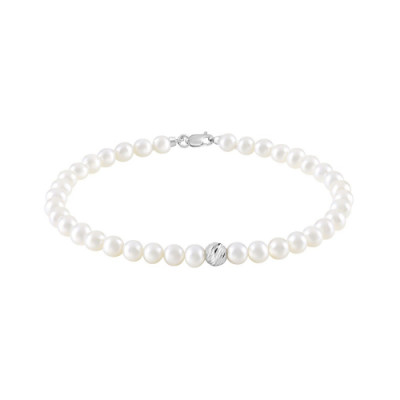 Bracciale Paradise in oro bianco con perle e sfera  